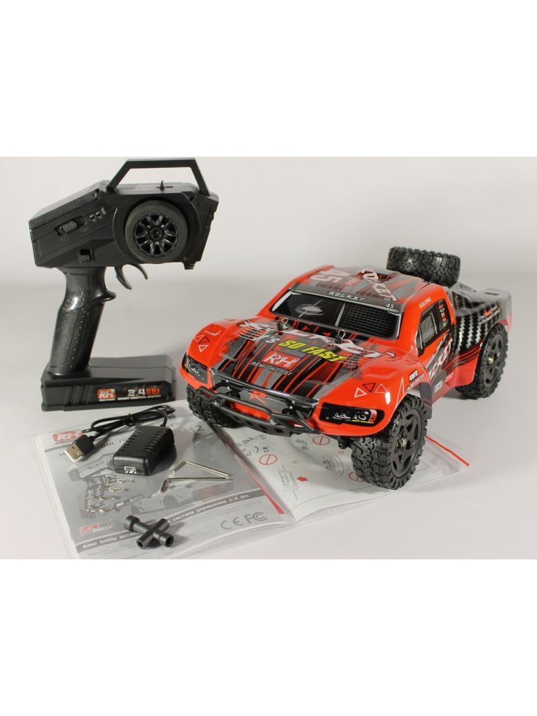 Радиоуправляемый шорт-корс Remo Hobby Rocket V2.0 (красный) 4WD 2.4G 1/16 RTR