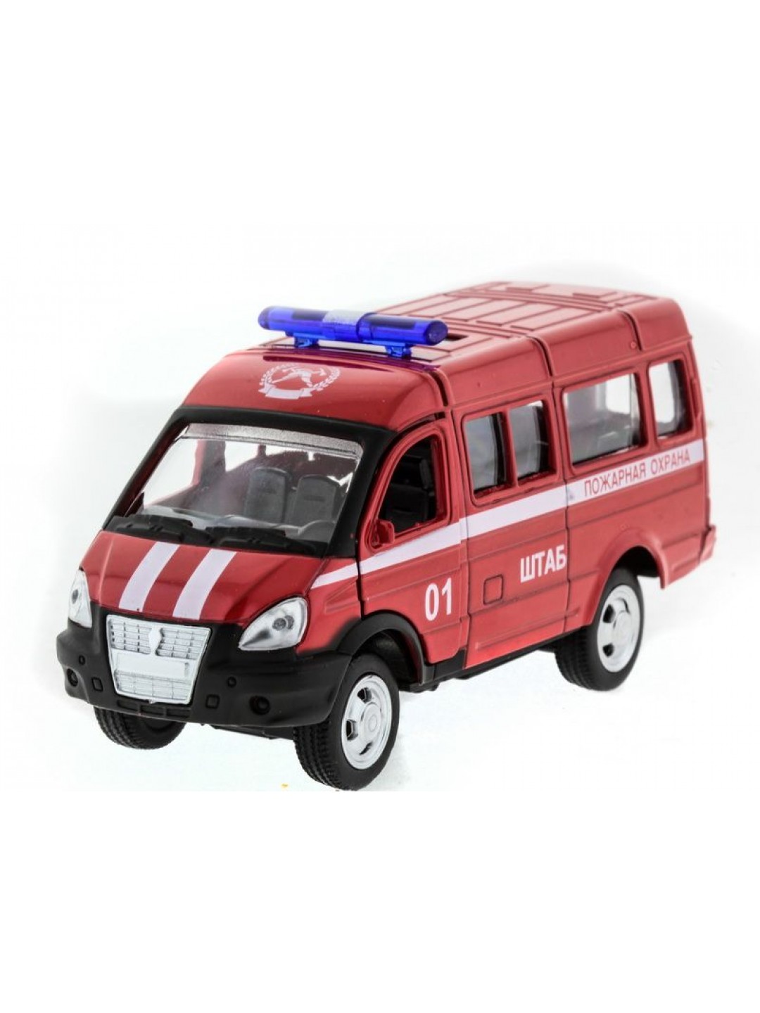 Машина "АВТОПАНОРАМА" инерц. "ГАЗель"(пожарная) 1/50, в/к 14,5*8*5,5 см