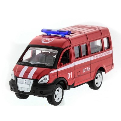 Машина "АВТОПАНОРАМА" инерц. "ГАЗель"(пожарная) 1/50, в/к 14,5*8*5,5 см