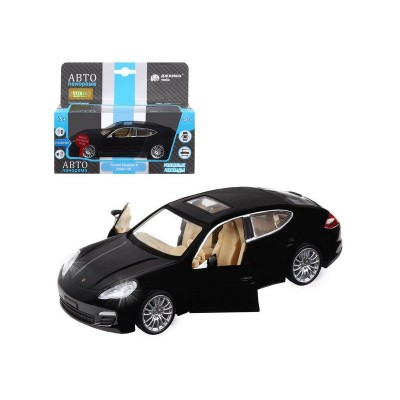 Машина "АВТОПАНОРАМА" Porsche Panamera S, черный, 1/32, свет, звук, инерция, в/к 17,5*13,5*9 см