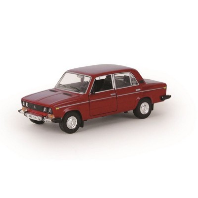 Машина "АВТОПАНОРАМА" ВАЗ 2106 красная,1/22, инерция, Pull Bаck механизм, в/к 10*12*22 cм