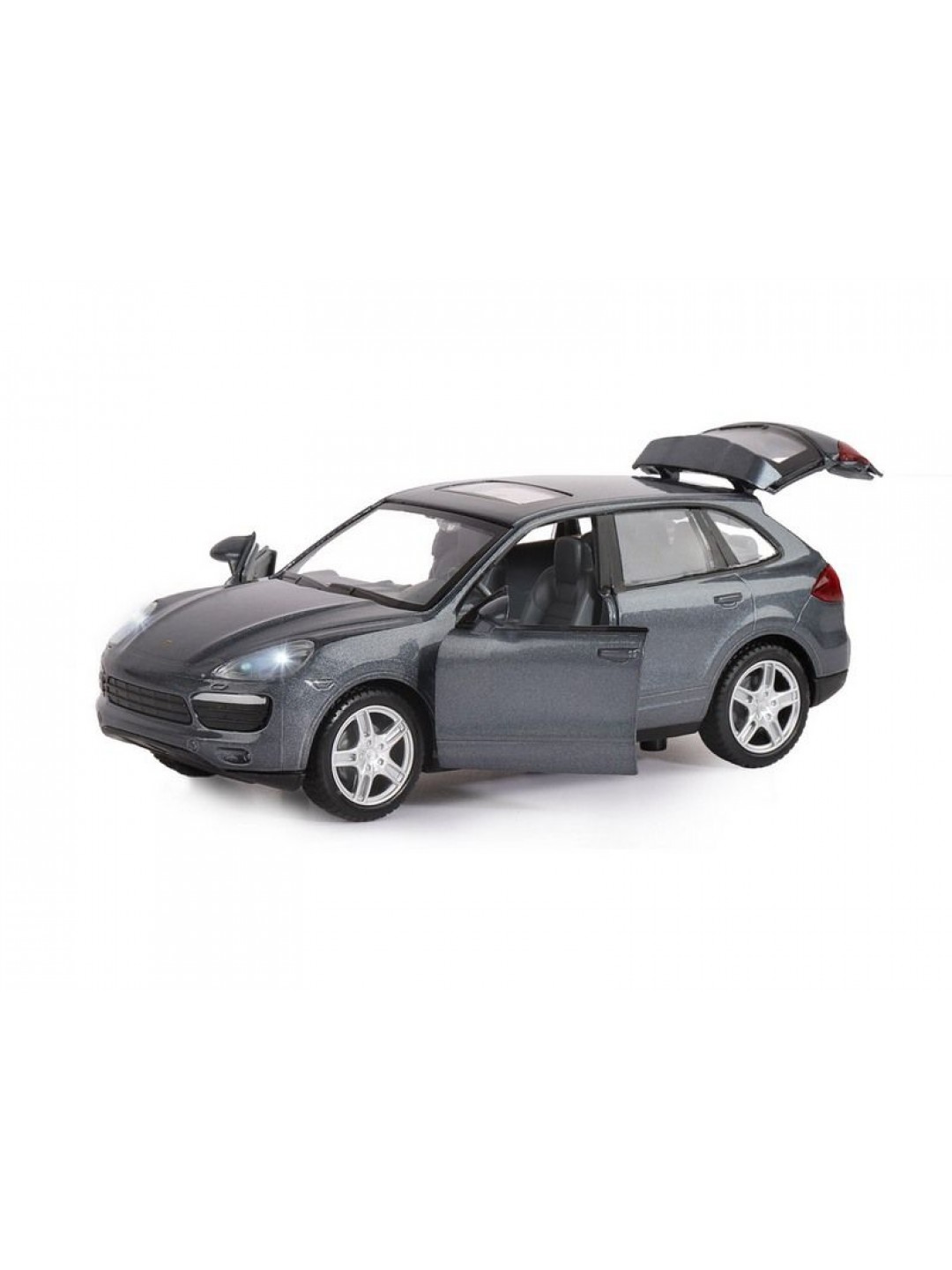 Машина "АВТОПАНОРАМА" Porsche Cayenne S, серый, 1/32, свет, звук, инерция, в/к 17,5*13,5*9 см