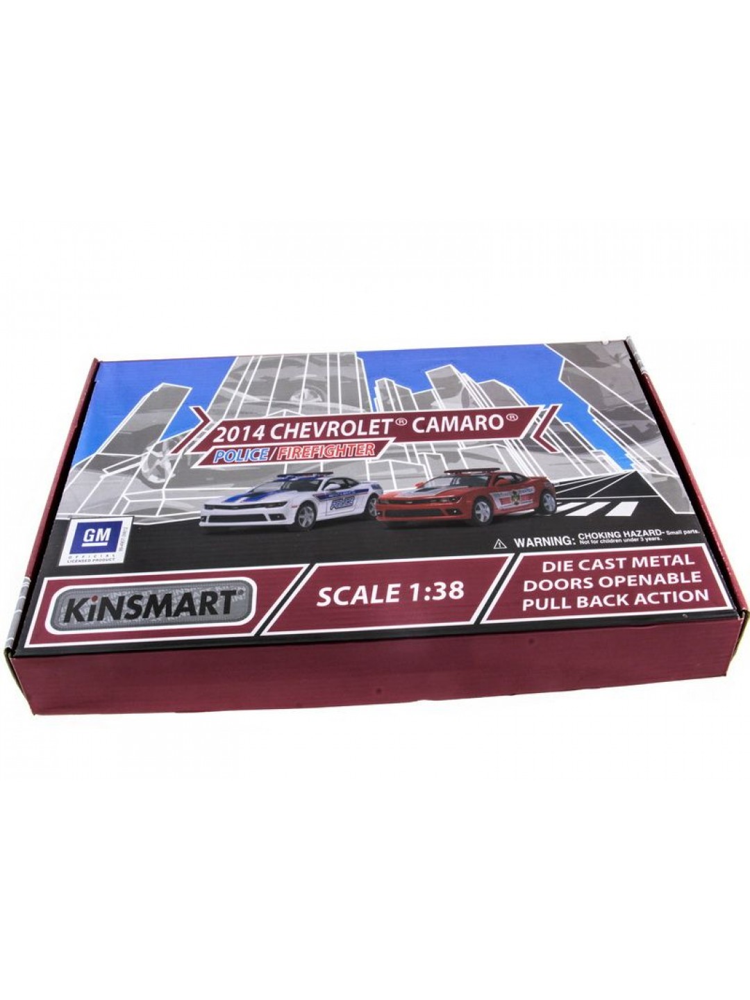 Машина Kinsmart 1:38 Chevrolet Camaro 2014 (Police/Fire) инерция (1/12шт.) б/к