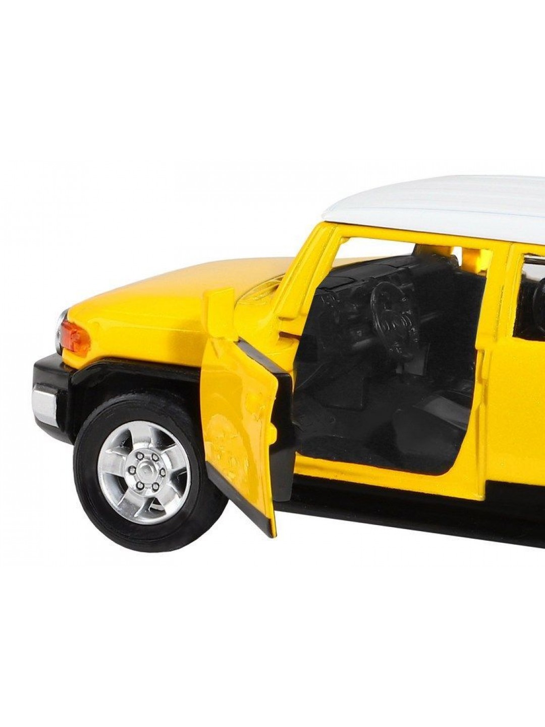 Машина "АВТОПАНОРАМА" Toyota FJ Cruiser,желтый, 1/32, свет, звук, инерция, в/к 17,5*13,5*9 см
