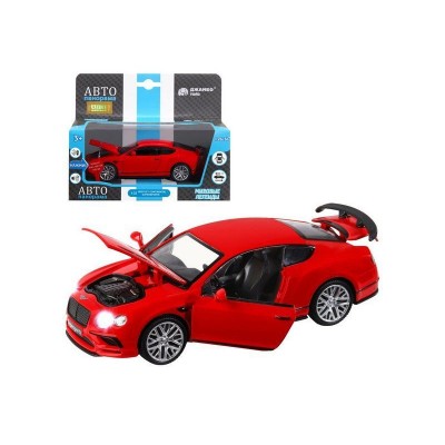 Машина "АВТОПАНОРАМА" Bentley Continental GT Supersports, красный, 1/32, в/к 17,5*12,5*6,5 см