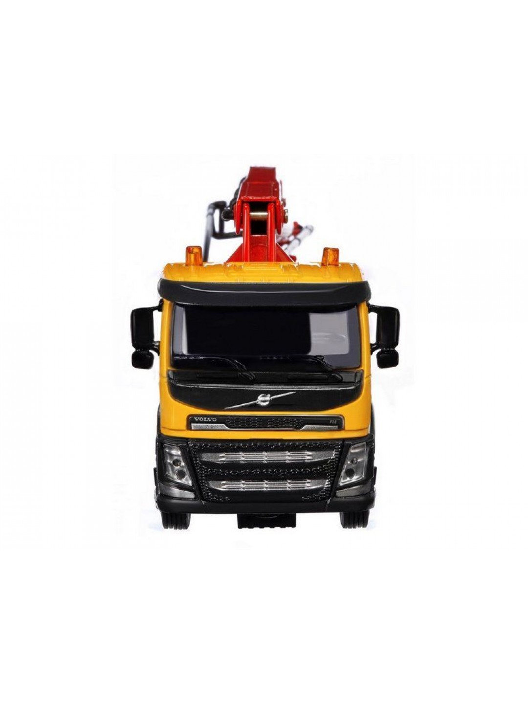 Машина "АВТОПАНОРАМА" Volvo бетононасос, желтый, 1/50, свет, звук, в/к 28*14*10 см