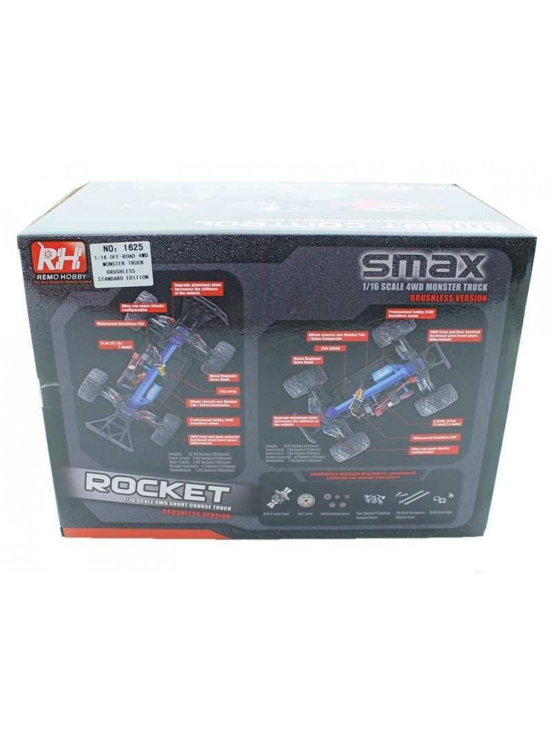 Радиоуправляемый шорт-корс Remo Hobby Rocket Brushless (оранжевый) 4WD 2.4G 1/16 RTR