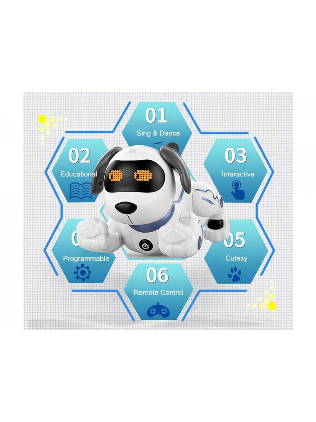 Радиоуправляемая робот-собака LENENG TOYS K16 звук, свет, танцы, сенсор