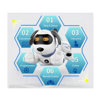 Радиоуправляемая робот-собака LENENG TOYS K16 звук, свет, танцы, сенсор