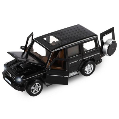 Машина "АВТОПАНОРАМА" Mercedes-Benz G350d, черный, 1/32, свет, звук, инерция, в/к 18*9*13,5 см