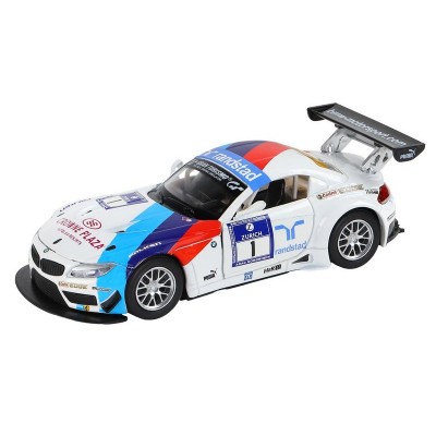 Машина "АВТОПАНОРАМА" BMW Z4 GT3, белый, 1/32, свет, звук, инерция, в/к 17,5*13,5*9 см