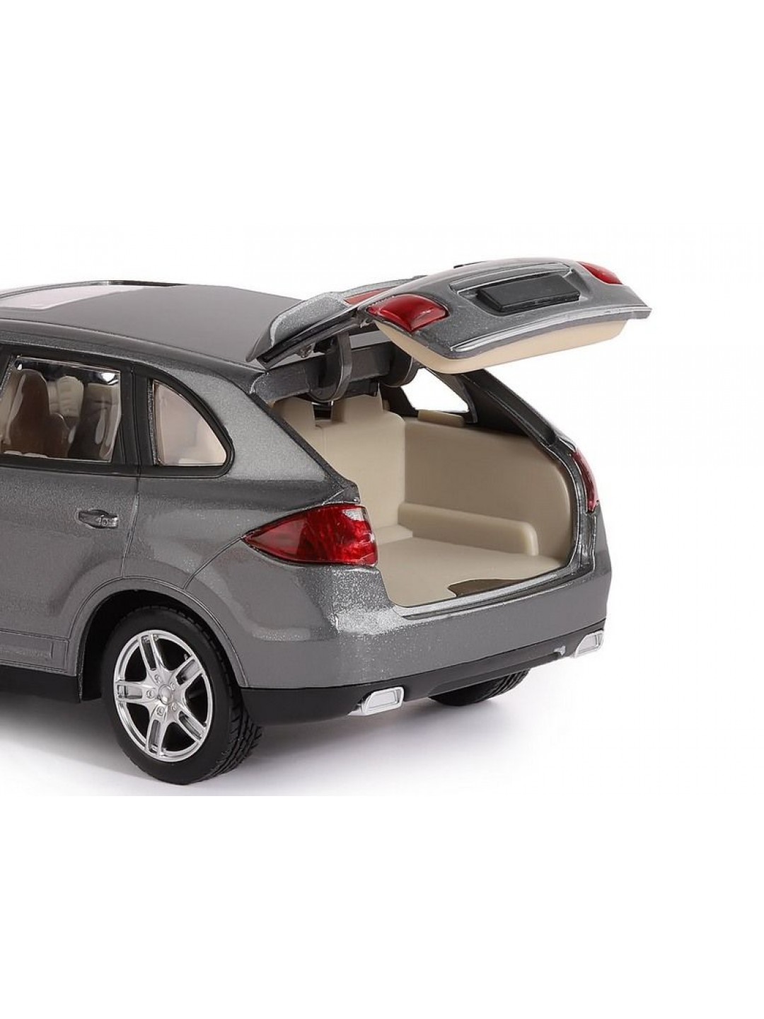 Машина "АВТОПАНОРАМА" Porsche Cayenne S, серый, 1/24, свет, звук, в/к 24,5*12,5*10,5 см