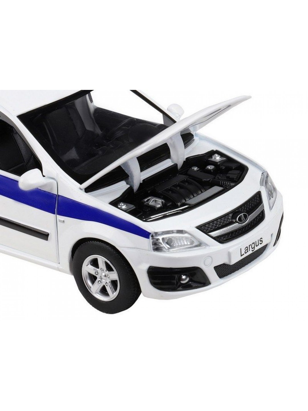 Машина "АВТОПАНОРАМА" LADA LARGUS "Полиция", 1/24, свет, звук, инерция, в/к 24,5*12,5*10,5 см
