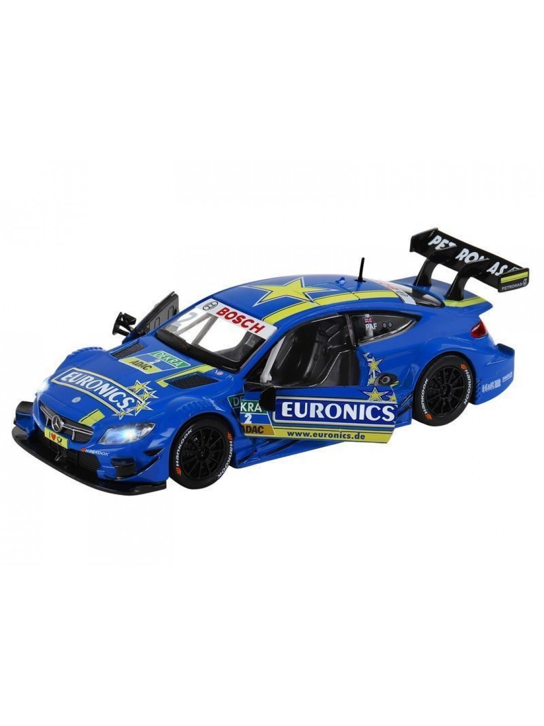 Машина "АВТОПАНОРАМА" Mercedes-AMG C 63 DTM, синий, 1/32, свет, звук, инерция, в/к 17,5*12,5*6,5 см