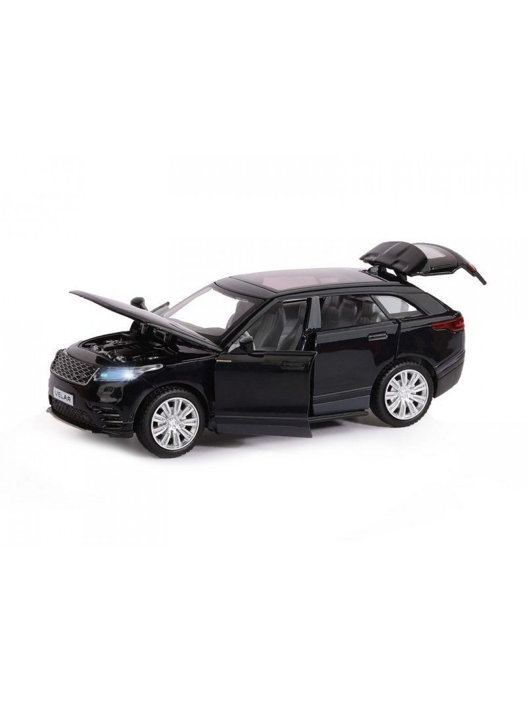 Машина "АВТОПАНОРАМА" Range Rover Velar, черный, 1/32, свет, звук, инерция, в/к 17,5*12,5*6,5