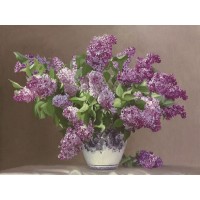 Картина по номерам 40х50 Бузин. Сирень (25 цветов)