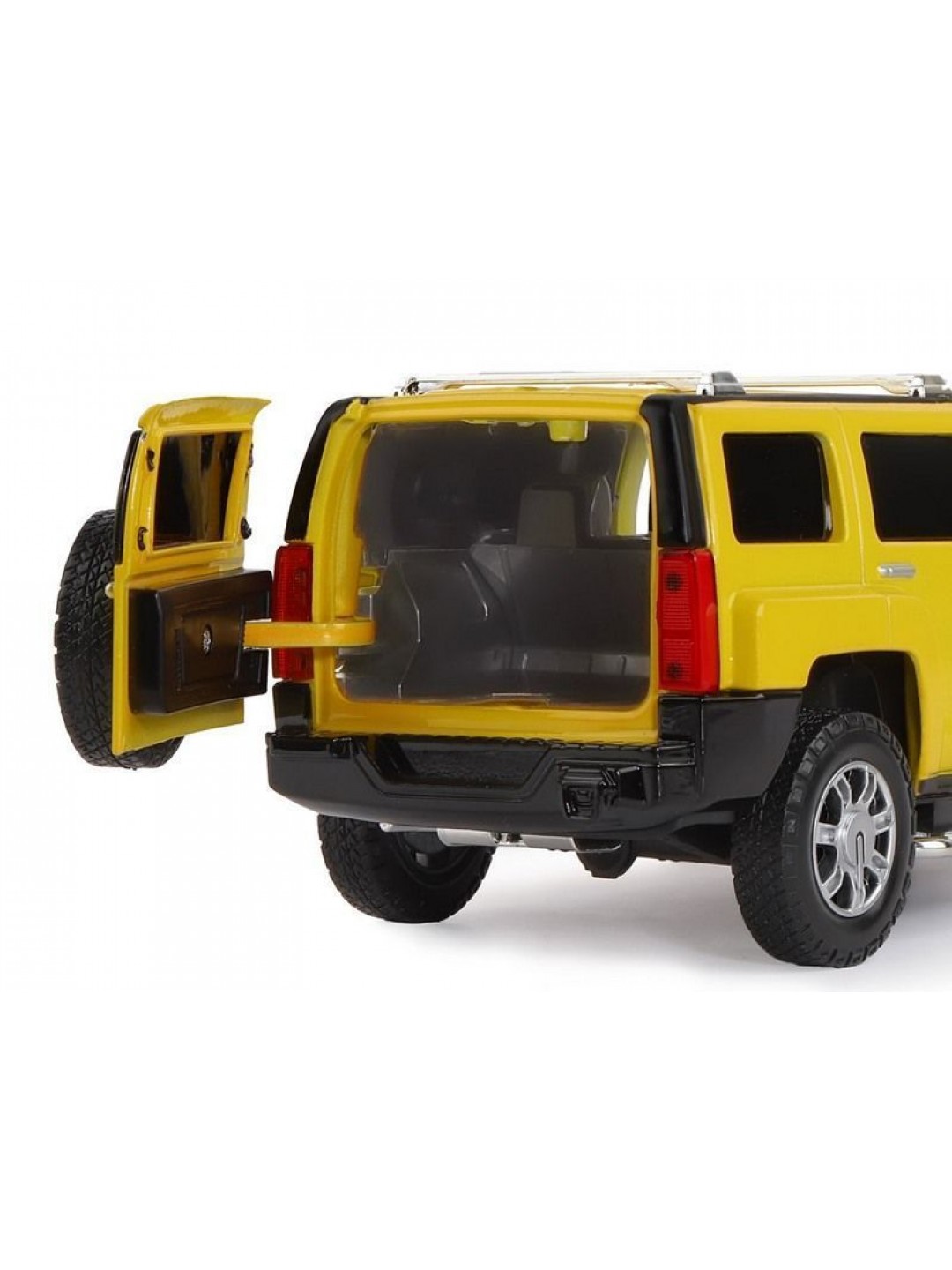 Машина "АВТОПАНОРАМА" Hummer H3, желтый, 1/24, свет, звук, в/к 24,5*12,5*10,5 см