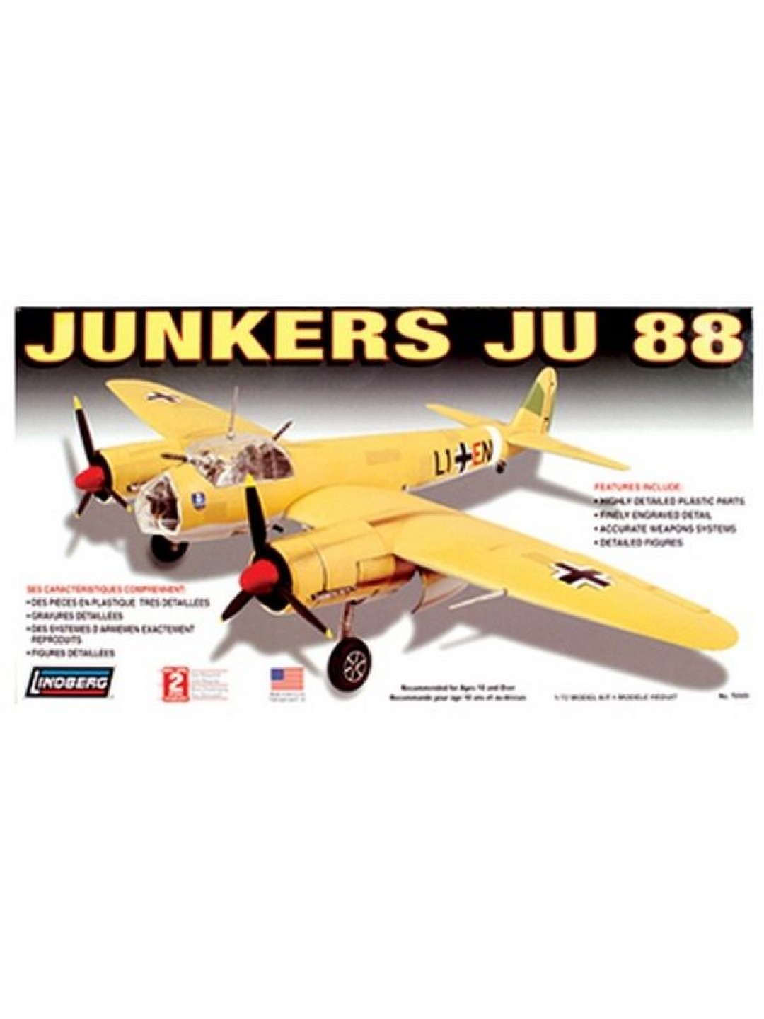 Сборная модель. Самолёт Hawk Lindberg  Junkers JU-88 1/72