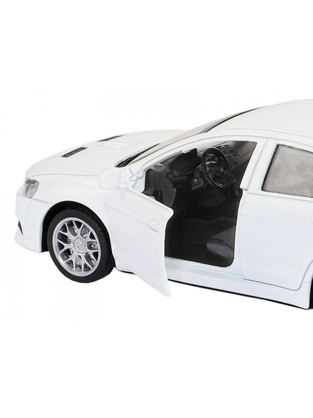 Машина "АВТОПАНОРАМА" Mitsubishi Lancer Evolution, белый, 1/41, откр. двери, в/к 17,5*12,5*6,5 см