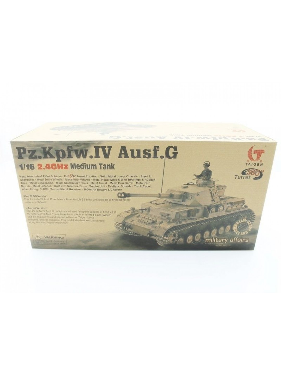 Р/У танк Taigen 1/16 Panzerkampfwagen IV Ausf.F2.Sd.Kfz (Германия) 2.4G RTR, зимний камуфляж