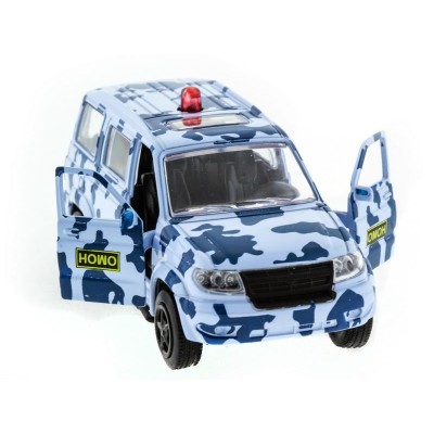 Машина "АВТОПАНОРАМА" инерц. УАЗ Патриот (омон) 1/50, в/к 12*7*5,5 см