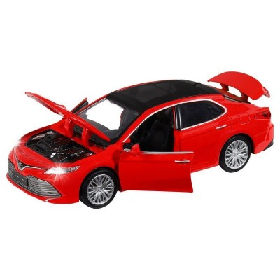 Машина "АВТОПАНОРАМА" Toyota Camry, красный, 1/32, свет, звук, инерция, в/к 17,5*13,5*9 см