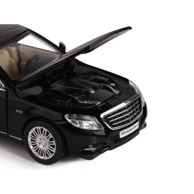 Машина "АВТОПАНОРАМА" Mercedes-Benz S600, черный, 1/32, свет, звук, инерция, в/к 17,5*13,5*9 см