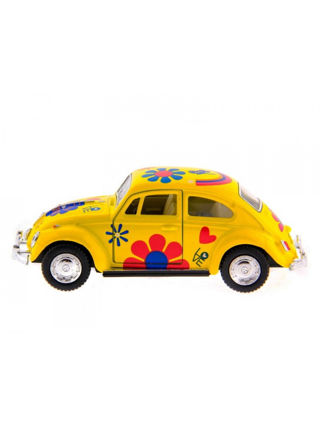 Машина Kinsmart 1967 Volkswagen Classical Beetle with printing инерция (1/12шт.) 1:32 б/к