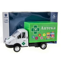 Машина "АВТОПАНОРАМА" "ГАЗель" (аптека) 1/28, в/к 24*14*12 см Машина "АВТОПАНОРАМА" "ГАЗель" (аптека) 1/28, в/к 24*14*12 см