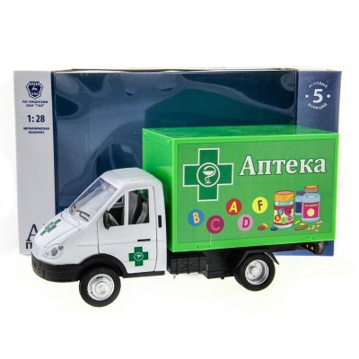 Машина "АВТОПАНОРАМА" "ГАЗель" (аптека) 1/28, в/к 24*14*12 см