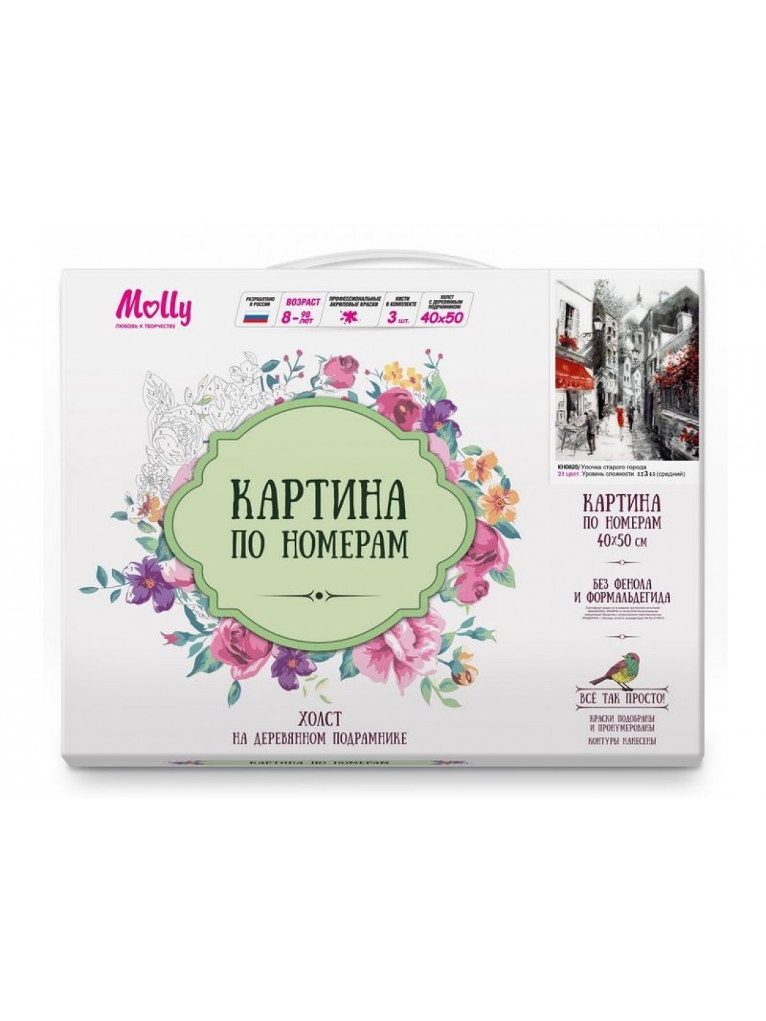 Картина по номерам 40х50 УЛОЧКА СТАРОГО ГОРОДА (21 цвет)