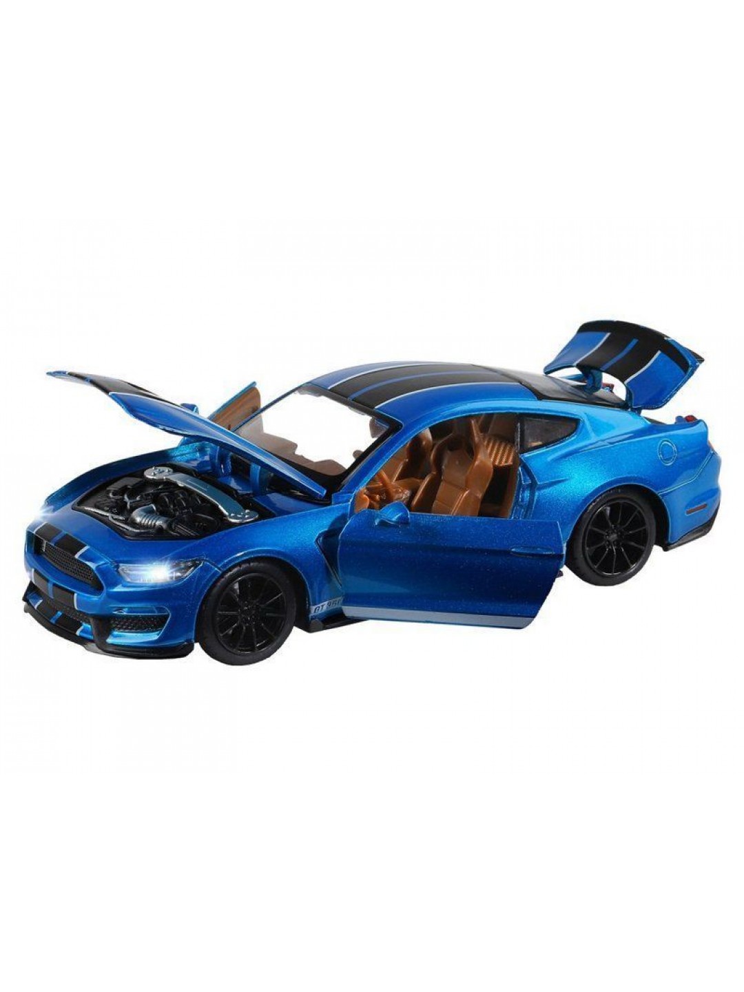 Машина "АВТОПАНОРАМА" Ford Shelby GT350, синий, 1/32, свет, звук, инерция, в/к 17,5*13,5*9 см