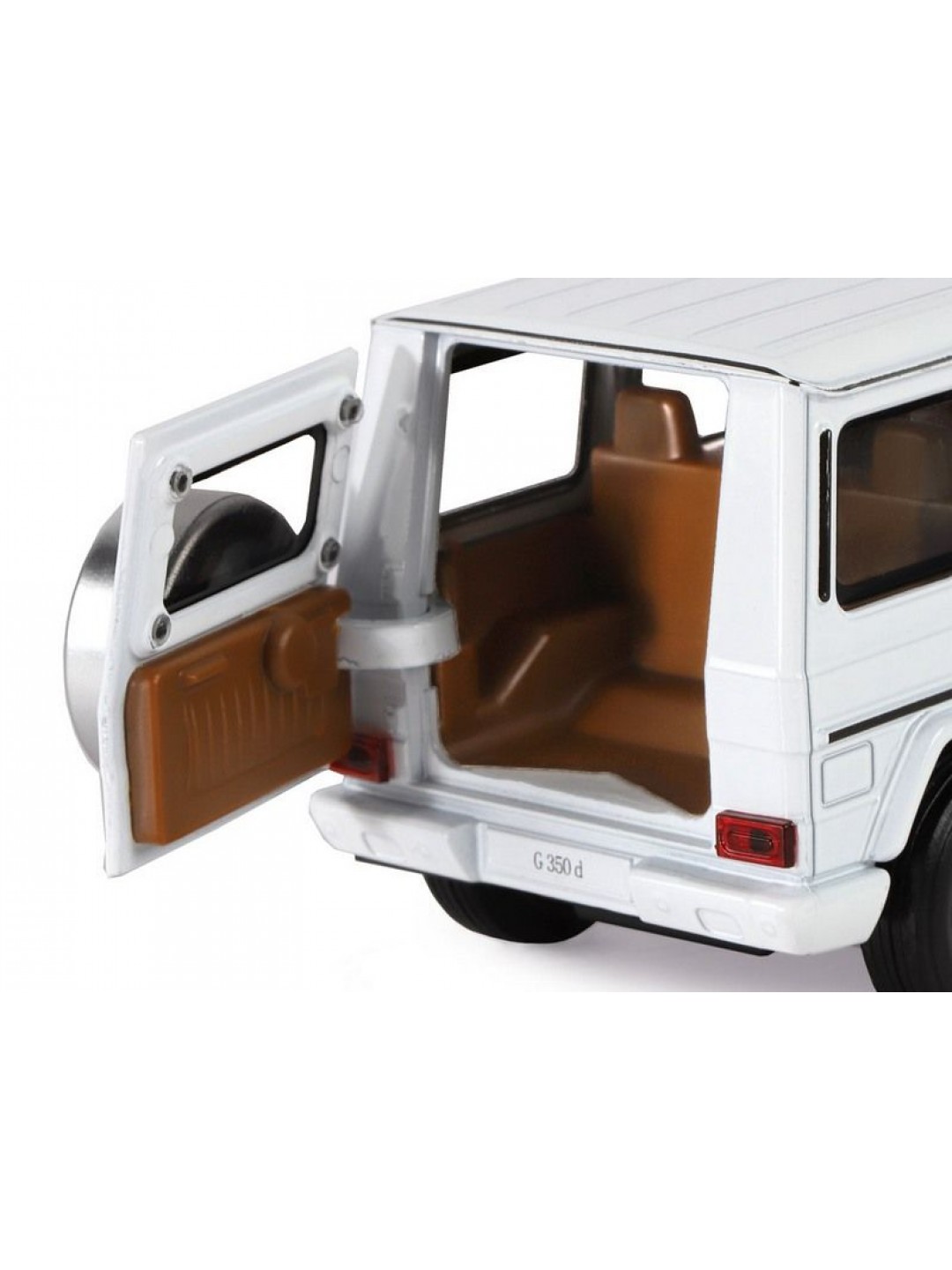 Машина "АВТОПАНОРАМА" Mercedes-Benz G350d, белый, 1/32, свет, звук, инерция, в/к 18*9*13,5 см