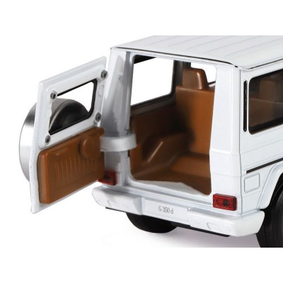 Машина "АВТОПАНОРАМА" Mercedes-Benz G350d, белый, 1/32, свет, звук, инерция, в/к 18*9*13,5 см