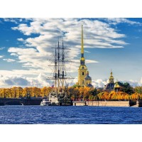 Картина мозаикой с нанесенной рамкой 40х50 САНКТ-ПЕТЕРБУРГ. ПЕТРОПАВЛОВСКАЯ КРЕПОСТЬ (36 цветов)