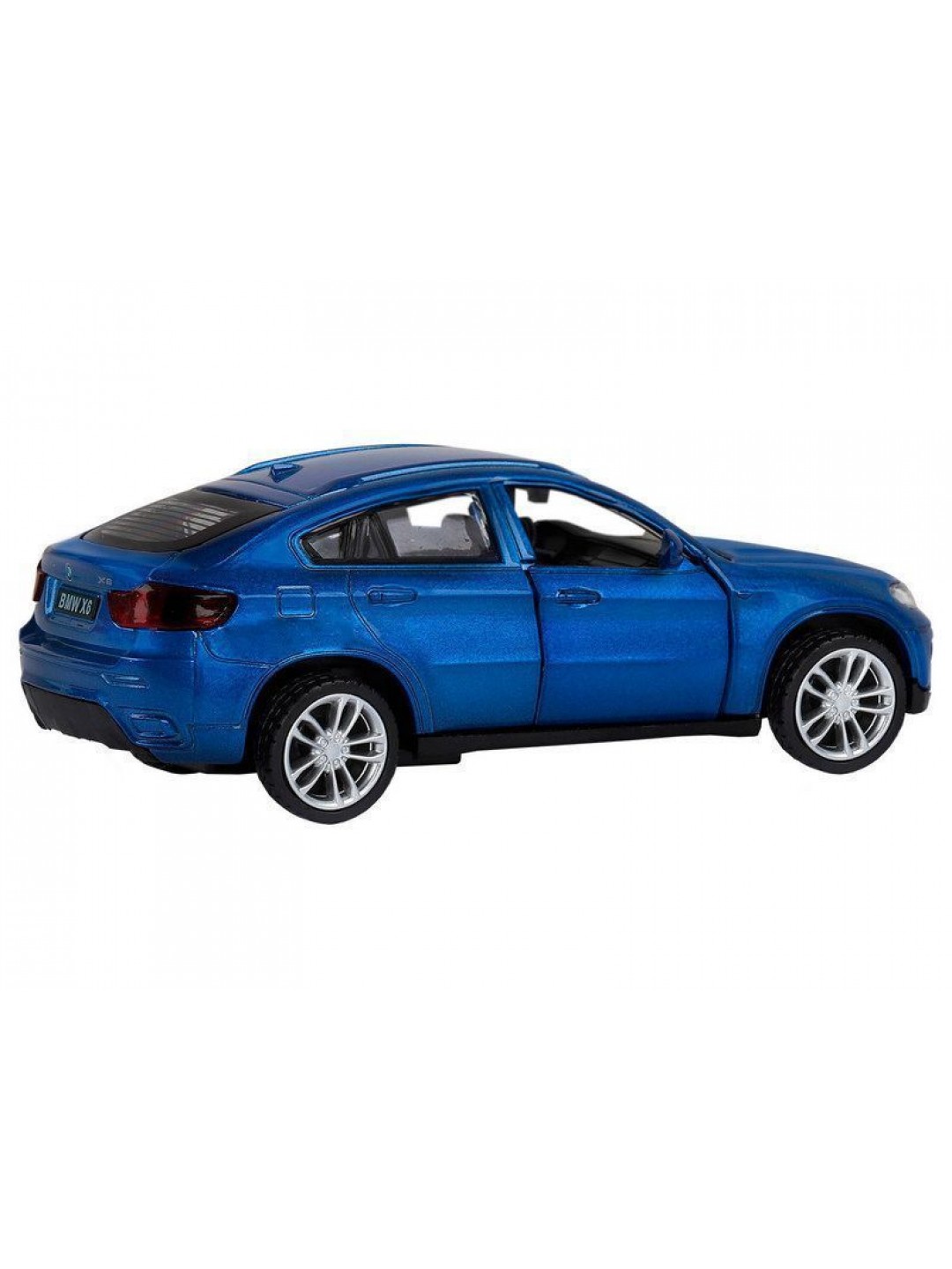 Машина "АВТОПАНОРАМА" BMW X6, 1/43, синий, инерция, откр. двери, в/к 17,5*12,5*6,5 см