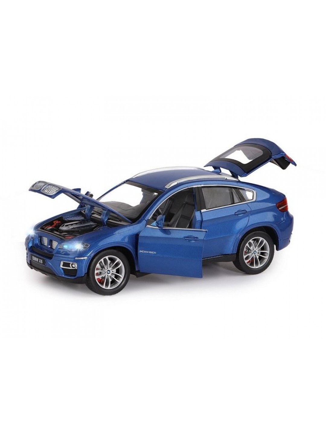 Машина "АВТОПАНОРАМА" BMW X6, синий, 1/26, звук, в/к 24,5*12,5*10,5 см