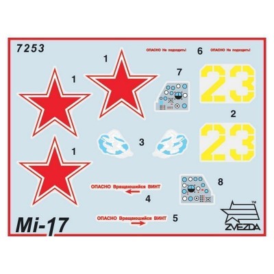 Сборная модель ZVEZDA Российский десантно-штурмовой вертолет Ми-8МТ, 1/72