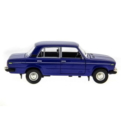 Машина "АВТОПАНОРАМА" ВАЗ 2106 синяя ,1/22, инерция, Pull Bаck механизм, в/к 10*12*22 cм