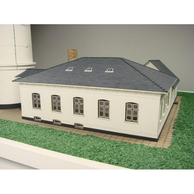 Сборная картонная модель Shipyard маяк Lighthouse Kampen with buildings (№74), 1/87