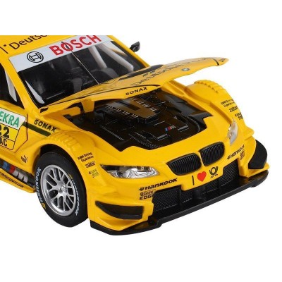 Машина "АВТОПАНОРАМА" BMW M3 DTM, желтый, 1/32, свет, звук, инерция, в/к 17,5*13,5*9 см