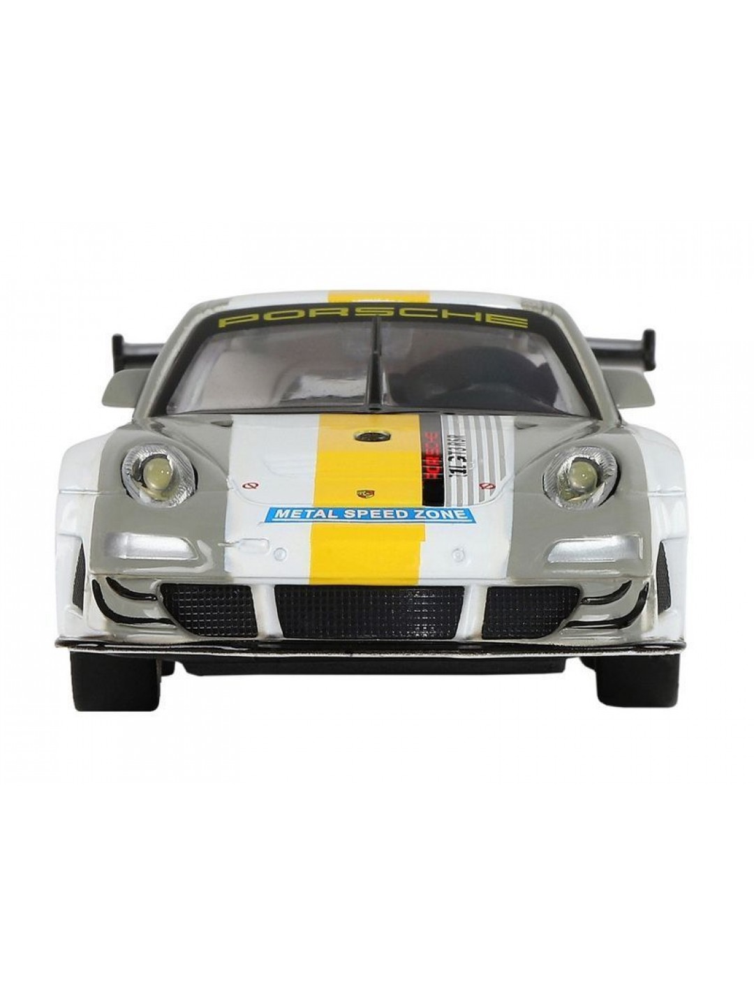 Машина "АВТОПАНОРАМА" Porsche 911 GT3 RSR, серебряный, 1/32, свет, звук, инерция, в/к 17,5*13,5*9см