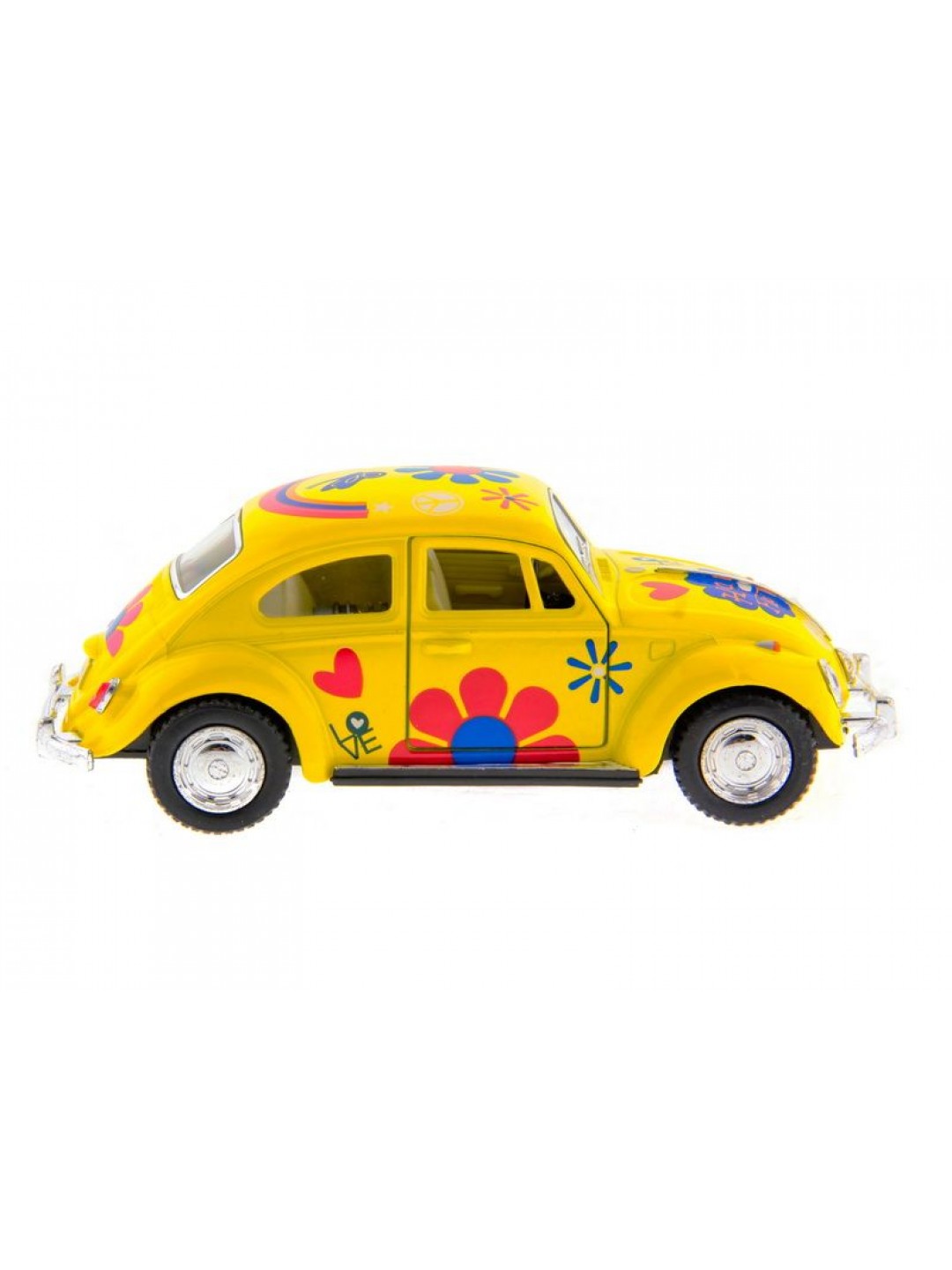 Машина Kinsmart 1967 Volkswagen Classical Beetle with printing инерция (1/12шт.) 1:32 б/к