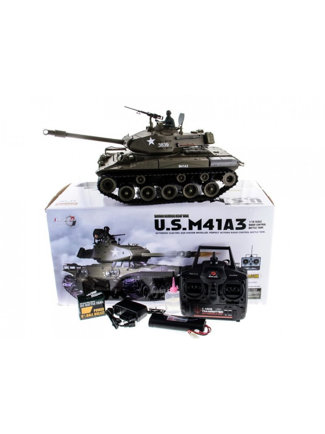 Р/У танк Heng Long 1/16 Walker Bulldog - M41A3 "Бульдог" 2.4G RTR