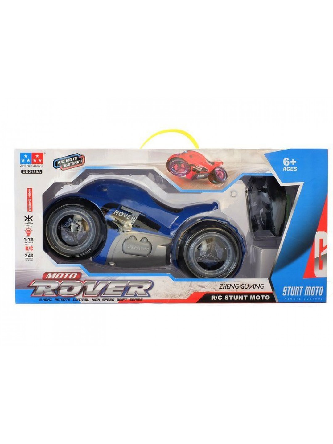 Радиоуправляемый мотоцикл-перевертыш ZhengGuang GT-ROVER 2.4G 1/12 RTR (красный) + Ni-Cd и З/У