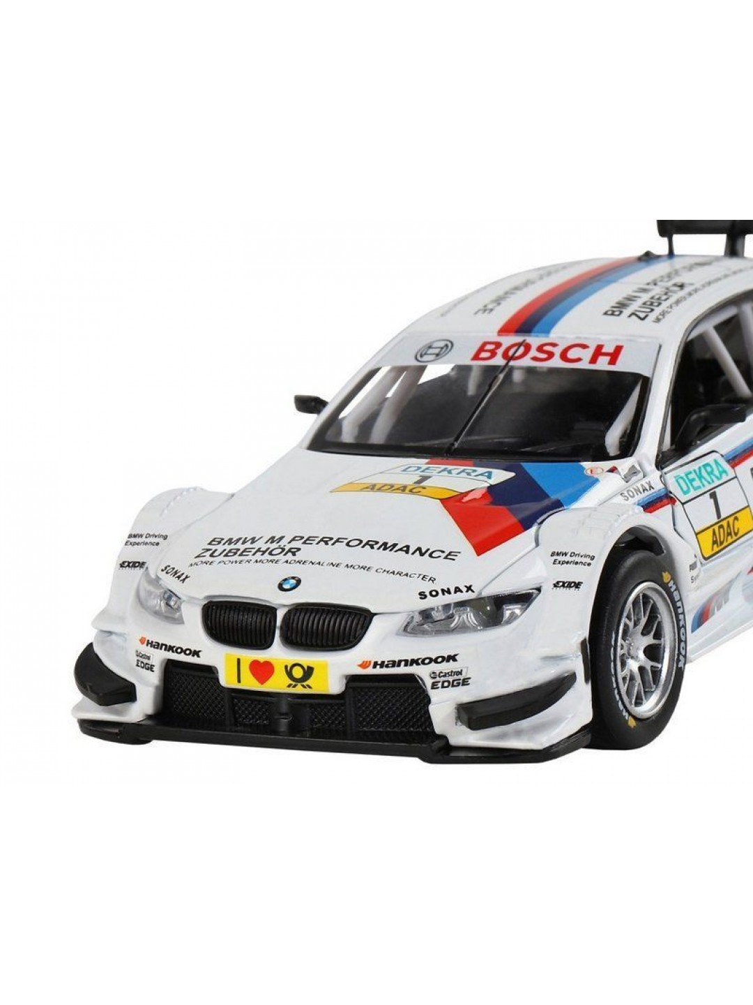 Машина "АВТОПАНОРАМА" BMW M3 DTM, белый, 1/32, свет, звук, инерция, в/к 17,5*13,5*9 см