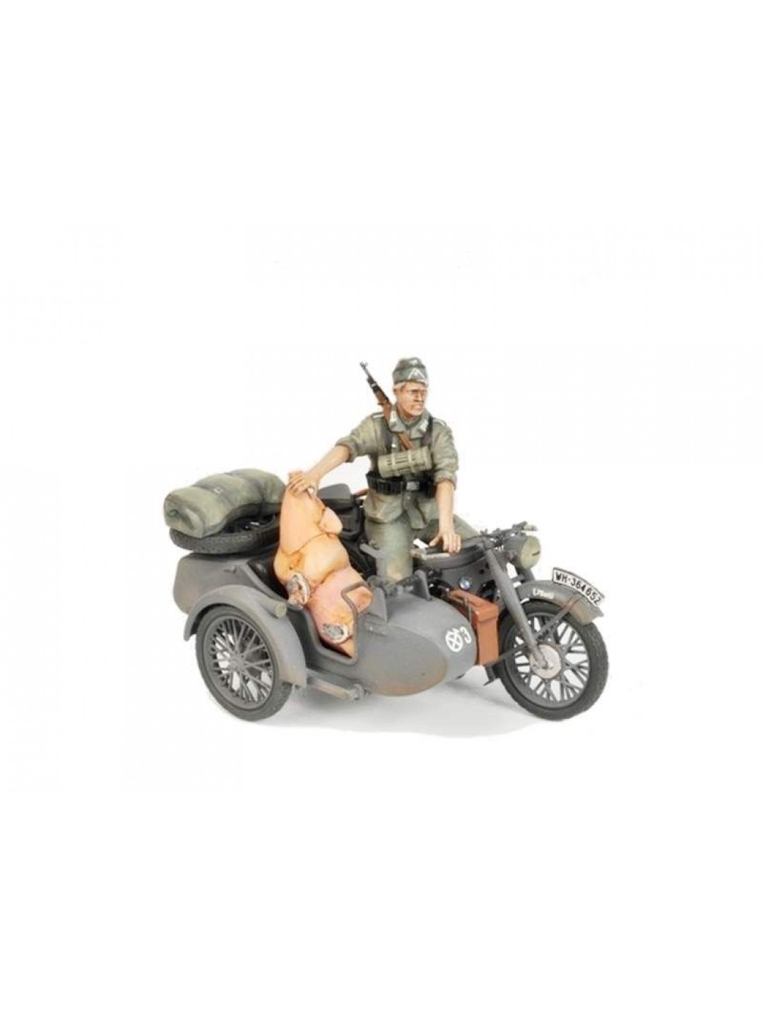 Сборная модель ZVEZDA Немецкий мотоцикл с коляской и экипажем БМВ Р-12, 1/35