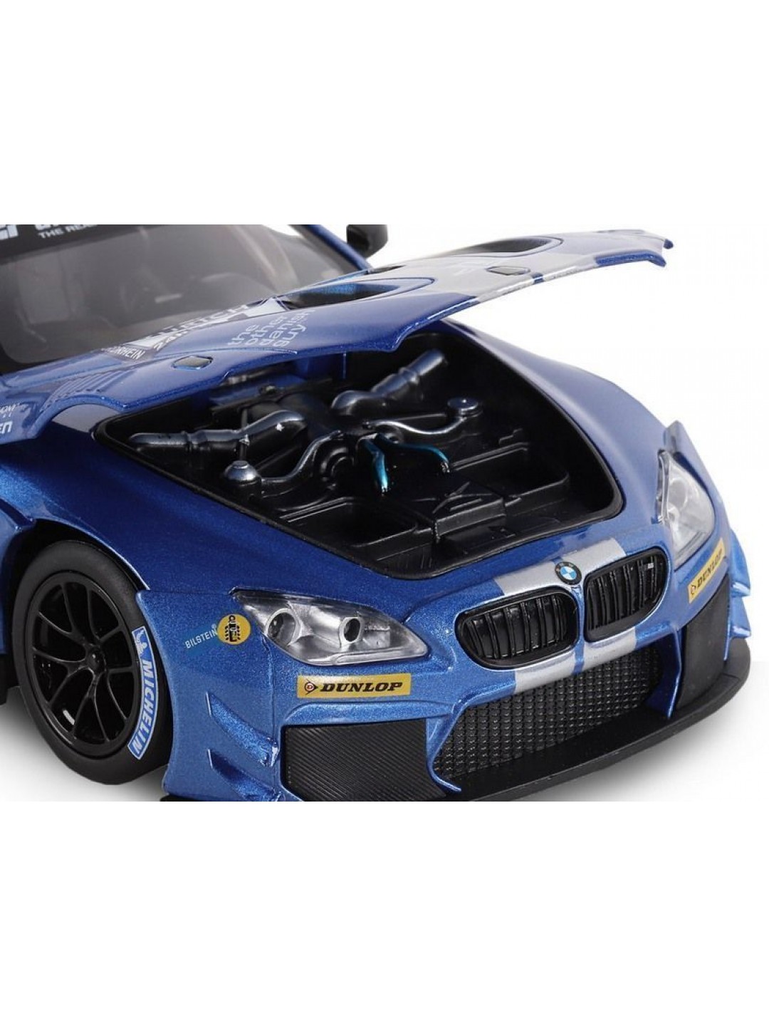 Машина "АВТОПАНОРАМА" BMW M6 GT3, синий, 1/24, свет, звук, в/к 24,5*12,5*10,5 см