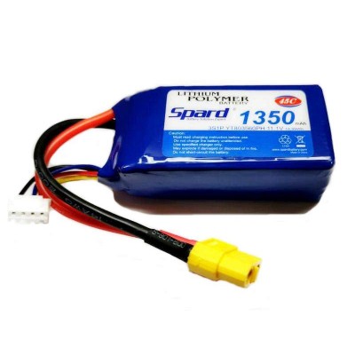 Аккумулятор Li-Po Spard 1350mAh, 11,1V, 45C, XT60