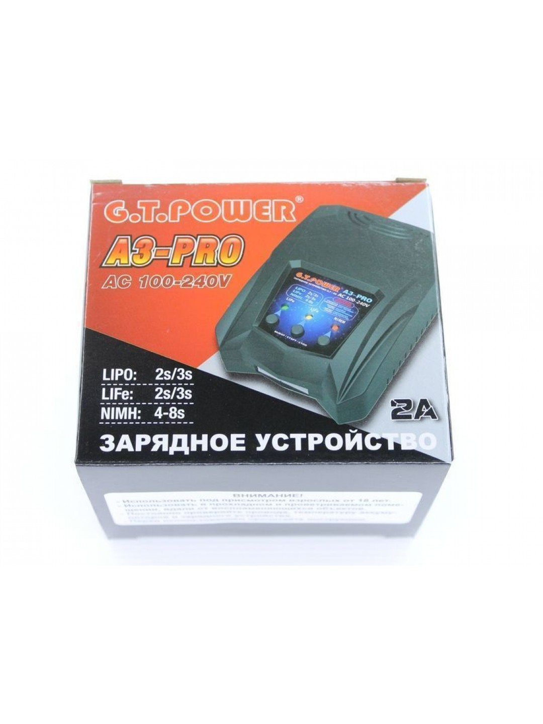 Универсальное З/У G.T.Power A3PRO-V1 LiPo/NiMh (220В/2A/2-3S) T-plug/TRX/Tamiya/Mini Tamiya/XT60